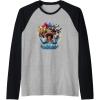 imageTransformers EarthSpark Heroes Group Shot Poster Raglan Baseball TeeBlackAthletic Heather