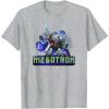 imageTransformers EarthSpark Megatron Color Pop Badge TShirtHeather Grey