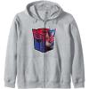 imageTransformers EarthSpark Optimus Prime Logo Fill Zip HoodieHeather Grey