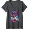 imageTransformers EarthSpark Optimus Prime VS Megatron VNeck TShirtDark Heather Grey