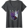imageWomens Transformers EarthSpark Megatron Logo Fill VNeck TShirtDark Heather Grey