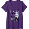 imageWomens Transformers EarthSpark Megatron Logo Fill VNeck TShirtPurple