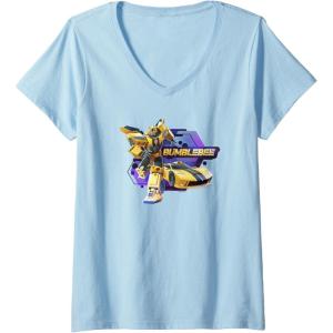 imageTransformers EarthSpark Bumblebee Badge VNeck TShirtBaby Blue