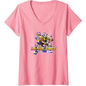 imageTransformers EarthSpark Bumblebee Hero Pose VNeck TShirtPink