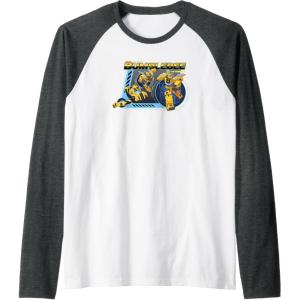 imageTransformers EarthSpark Bumblebee Transforming Raglan Baseball TeeDark Heather GreyWhite