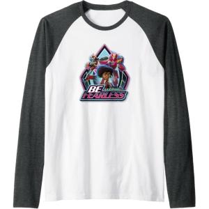 imageTransformers EarthSpark Group Shot Be Fearless Raglan Baseball TeeDark Heather GreyWhite