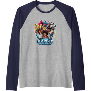 imageTransformers EarthSpark Heroes Group Shot Poster Raglan Baseball TeeNavy BlueAthletic Heather