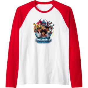 imageTransformers EarthSpark Heroes Group Shot Poster Raglan Baseball TeeRedWhite