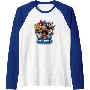 imageTransformers EarthSpark Heroes Group Shot Poster Raglan Baseball TeeRoyal BlueWhite