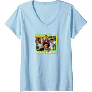 imageTransformers EarthSpark Heroes Run In The Family VNeck TShirtBaby Blue