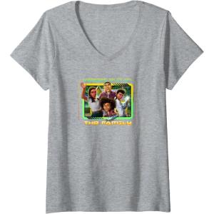 imageTransformers EarthSpark Heroes Run In The Family VNeck TShirtHeather Grey