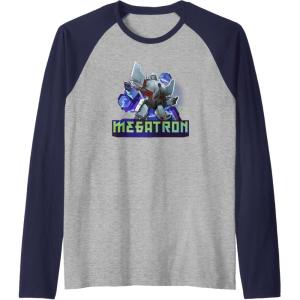 imageTransformers EarthSpark Megatron Color Pop Badge Raglan Baseball TeeNavy BlueAthletic Heather