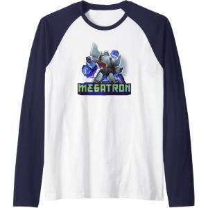 imageTransformers EarthSpark Megatron Color Pop Badge Raglan Baseball TeeNavy BlueWhite