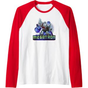 imageTransformers EarthSpark Megatron Color Pop Badge Raglan Baseball TeeRedWhite