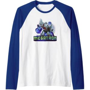 imageTransformers EarthSpark Megatron Color Pop Badge Raglan Baseball TeeRoyal BlueWhite