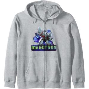 imageTransformers EarthSpark Megatron Color Pop Badge Zip HoodieHeather Grey