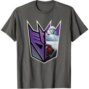 imageTransformers EarthSpark Megatron Logo Fill TShirtAsphalt Grey