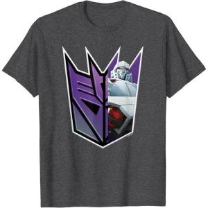 imageTransformers EarthSpark Megatron Logo Fill TShirtDark Heather Grey