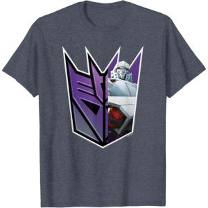 imageTransformers EarthSpark Megatron Logo Fill TShirtHeather Blue