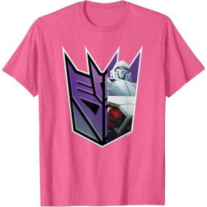 imageTransformers EarthSpark Megatron Logo Fill TShirtPink Heather