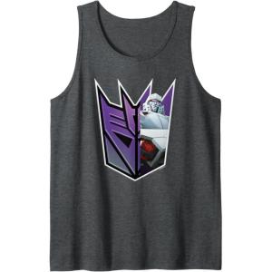 imageTransformers EarthSpark Megatron Logo Fill Tank TopDark Heather Grey