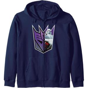 imageTransformers EarthSpark Megatron Logo Fill Zip HoodieNavy Blue