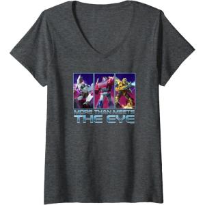 imageTransformers EarthSpark More Than Meets The Eye VNeck TShirtDark Heather Grey