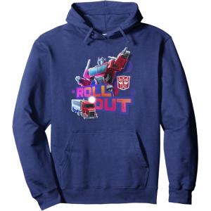 imageTransformers EarthSpark Optimus Prime Leader Pose Pullover HoodieNavy Blue