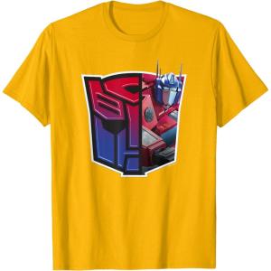 imageTransformers EarthSpark Optimus Prime Logo Fill TShirtGolden Yellow