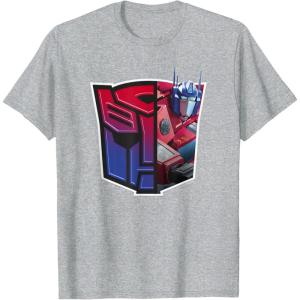 imageTransformers EarthSpark Optimus Prime Logo Fill TShirtHeather Grey