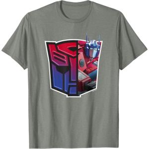imageTransformers EarthSpark Optimus Prime Logo Fill TShirtOlive Heather