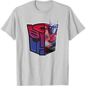 imageTransformers EarthSpark Optimus Prime Logo Fill TShirtSilver Grey