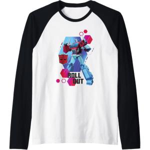 imageTransformers EarthSpark Optimus Prime Roll Out Raglan Baseball TeeBlackWhite