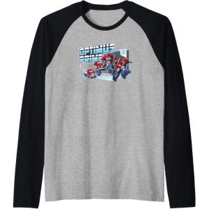 imageTransformers EarthSpark Optimus Prime Transformed Raglan Baseball TeeBlackAthletic Heather