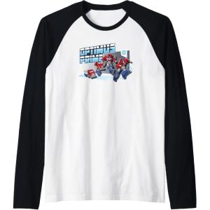 imageTransformers EarthSpark Optimus Prime Transformed Raglan Baseball TeeBlackWhite