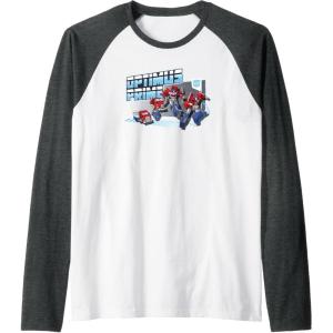 imageTransformers EarthSpark Optimus Prime Transformed Raglan Baseball TeeDark Heather GreyWhite