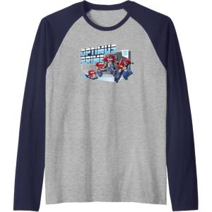 imageTransformers EarthSpark Optimus Prime Transformed Raglan Baseball TeeNavy BlueAthletic Heather
