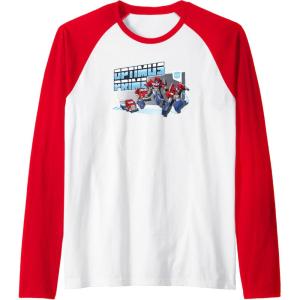 imageTransformers EarthSpark Optimus Prime Transformed Raglan Baseball TeeRedWhite