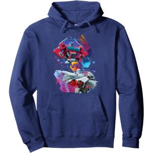 imageTransformers EarthSpark Optimus Prime VS Megatron Pullover HoodieNavy Blue