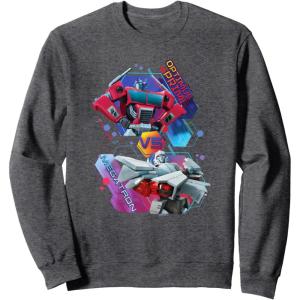 imageTransformers EarthSpark Optimus Prime VS Megatron SweatshirtDark Heather Grey