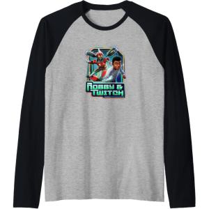 imageTransformers EarthSpark Robby ampamp Twitch Poster Raglan Baseball TeeBlackAthletic Heather