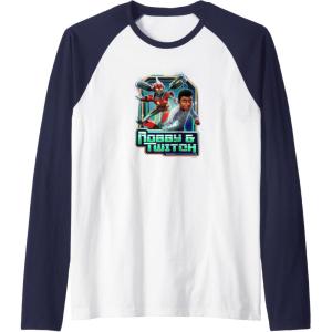 imageTransformers EarthSpark Robby ampamp Twitch Poster Raglan Baseball TeeNavy BlueWhite