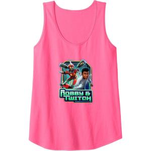 imageTransformers EarthSpark Robby ampamp Twitch Poster Tank TopNeon Pink