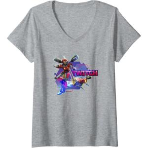 imageTransformers EarthSpark Twitch Character Badge VNeck TShirtHeather Grey