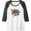 imageTransformers EarthSpark Bumblebee Badge Raglan Baseball TeeDark Heather GreyWhite