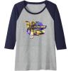 imageTransformers EarthSpark Bumblebee Badge Raglan Baseball TeeNavy BlueAthletic Heather