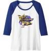 imageTransformers EarthSpark Bumblebee Badge Raglan Baseball TeeRoyal BlueWhite