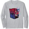 imageTransformers EarthSpark Optimus Prime Logo Fill Long Sleeve TShirtHeather Grey
