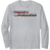 imageTransformers Red Gradient Classic Vintage Logo Long Sleeve TShirtHeather Grey