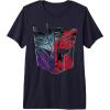 imageTransformers War For Cybertron Decepticon Autobot Split Premium TShirtNavy Blue